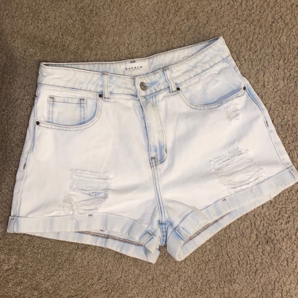 PacSun Light Wash Distressed Denim Jean Shorts